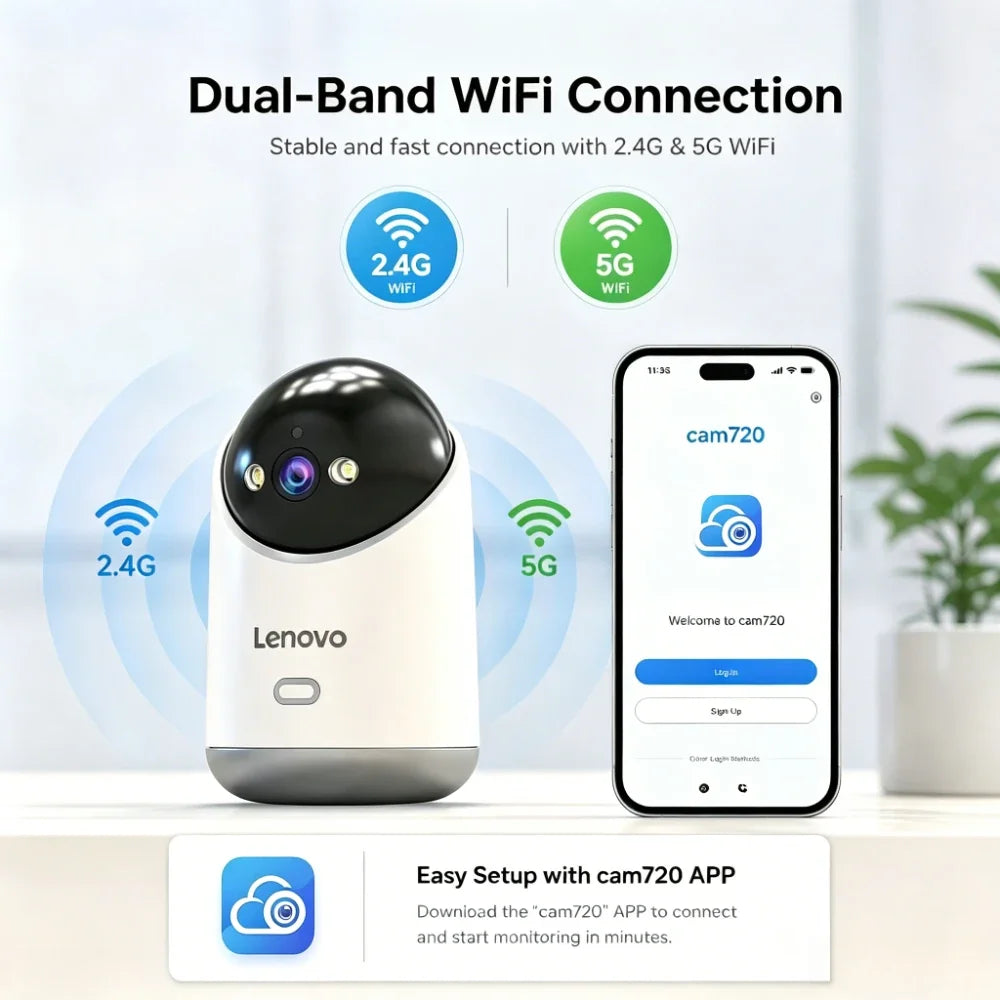 Caméra De Sécurité Intelligente WiFi 5MP Avec Vision Nocturne