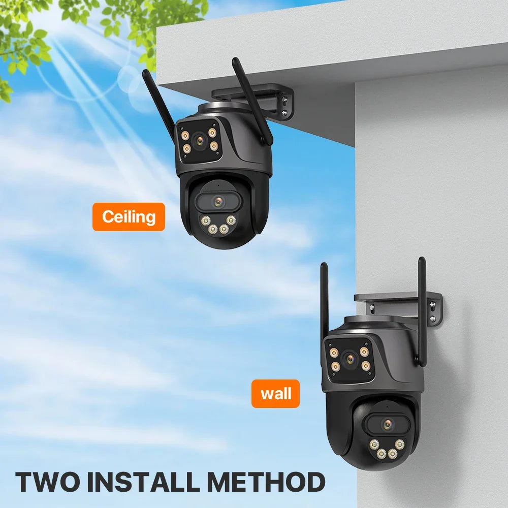 Caméra De Surveillance Double Objectif 4K Étanche Wi-Fi