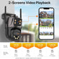 Caméra De Surveillance Extérieure Double Objectif 4K