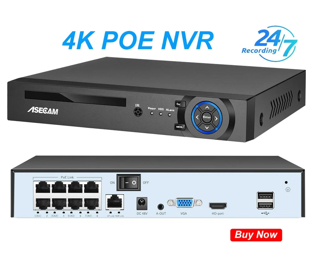Caméra De Surveillance Extérieure IP POE 8MP 4K
